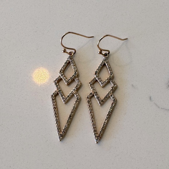 Stella & Dot Rose Gold and Crystal Earrings - Picture 1 of 3